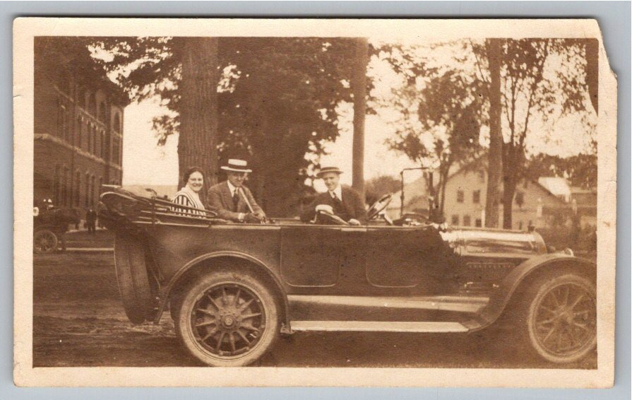 Vintage 1910s Touring Automobile Sepia Snapshot: Early Motoring
