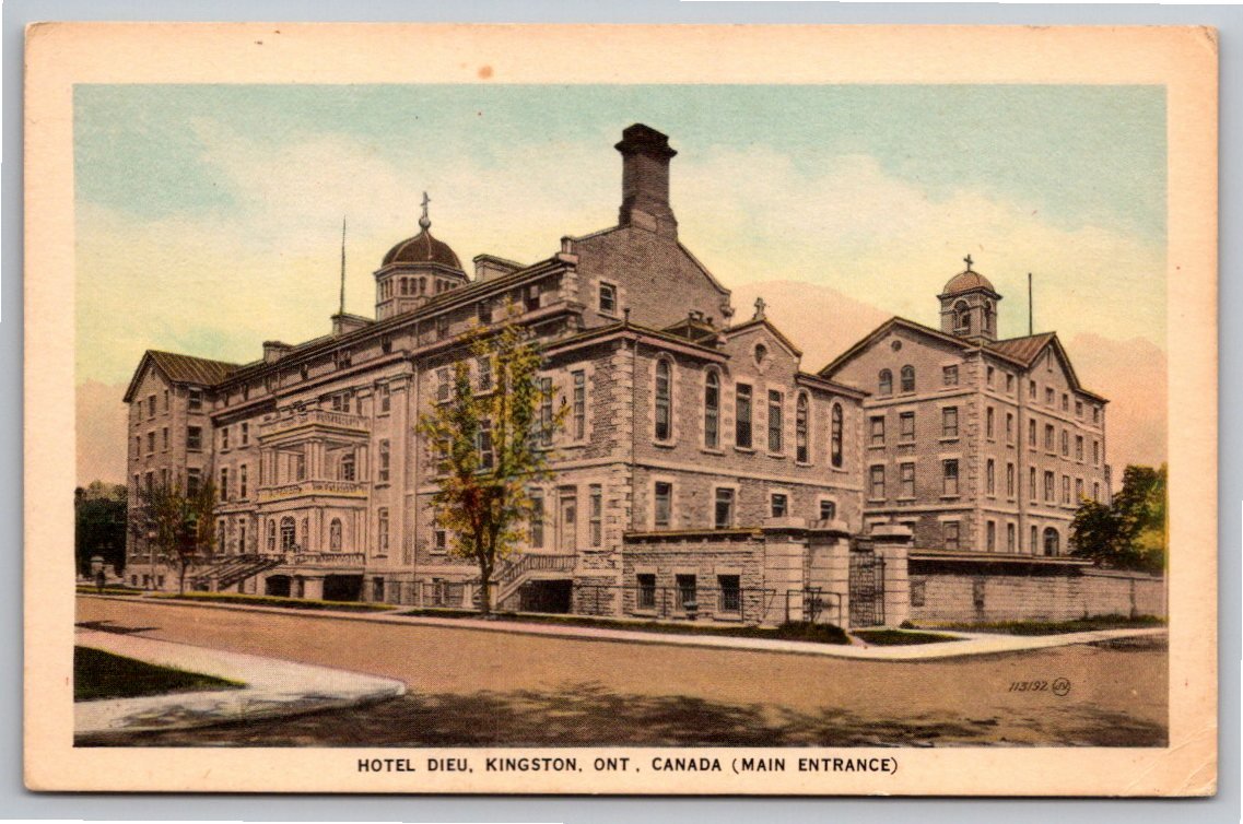 Vintage Hotel Dieu Kingston Ontario Postcard | Valentine-Black