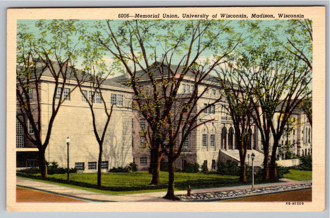 Vintage 1944 University of Wisconsin Memorial Union Linen