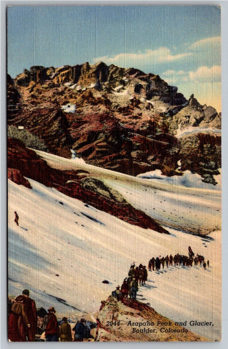 1940s Arapaho Peak & Glacier Hikers Boulder Colorado Postcard - Angle / View 3