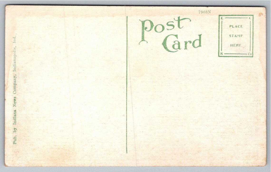 Vintage Garfield Park Sunken Gardens Indianapolis Postcard - Back / Reverse View