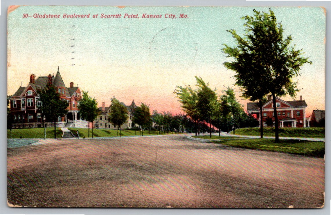 1910 Gladstone Blvd Postcard: Scarritt Point, Kansas City