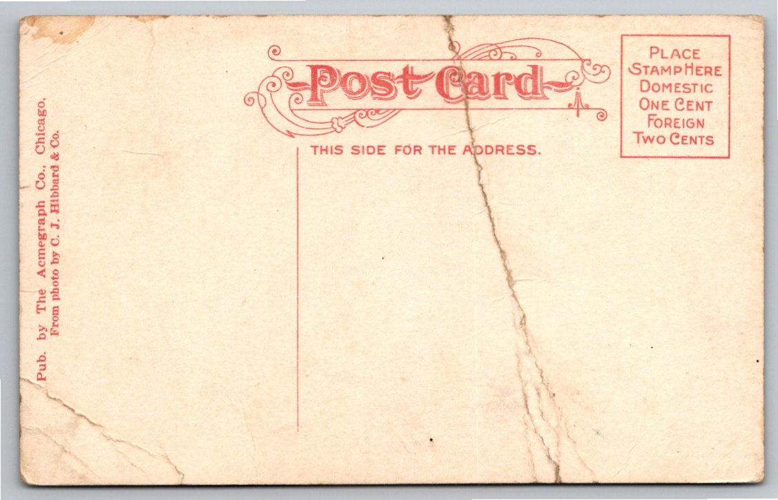 Antique 1908 Minneapolis Court House Divided Back Acmegraph - Back / Reverse View