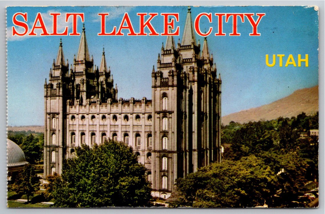 Vintage Salt Lake Temple Postcard: Temple Square Utah History