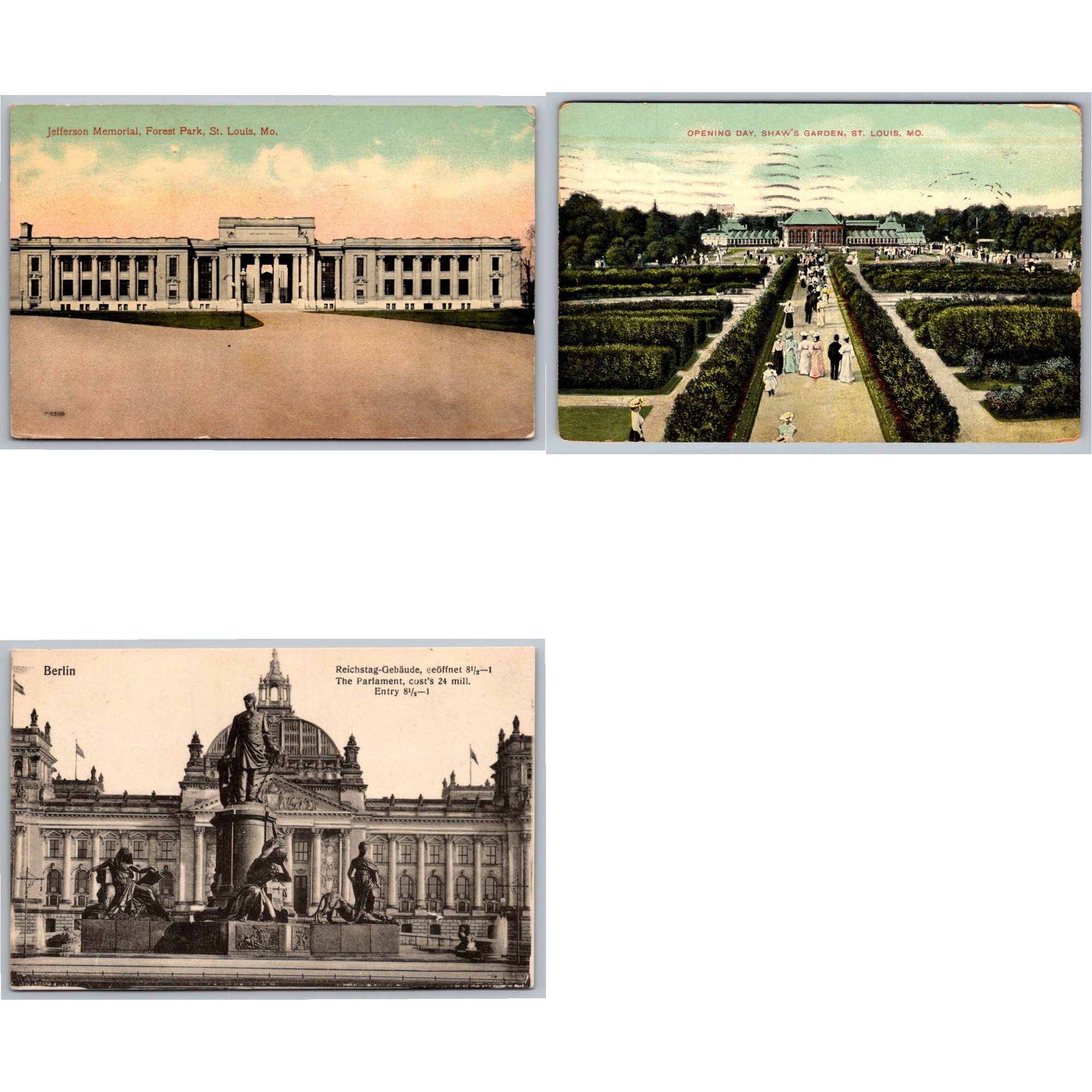 Vintage American History Postcard Collection: Georgia & Michigan