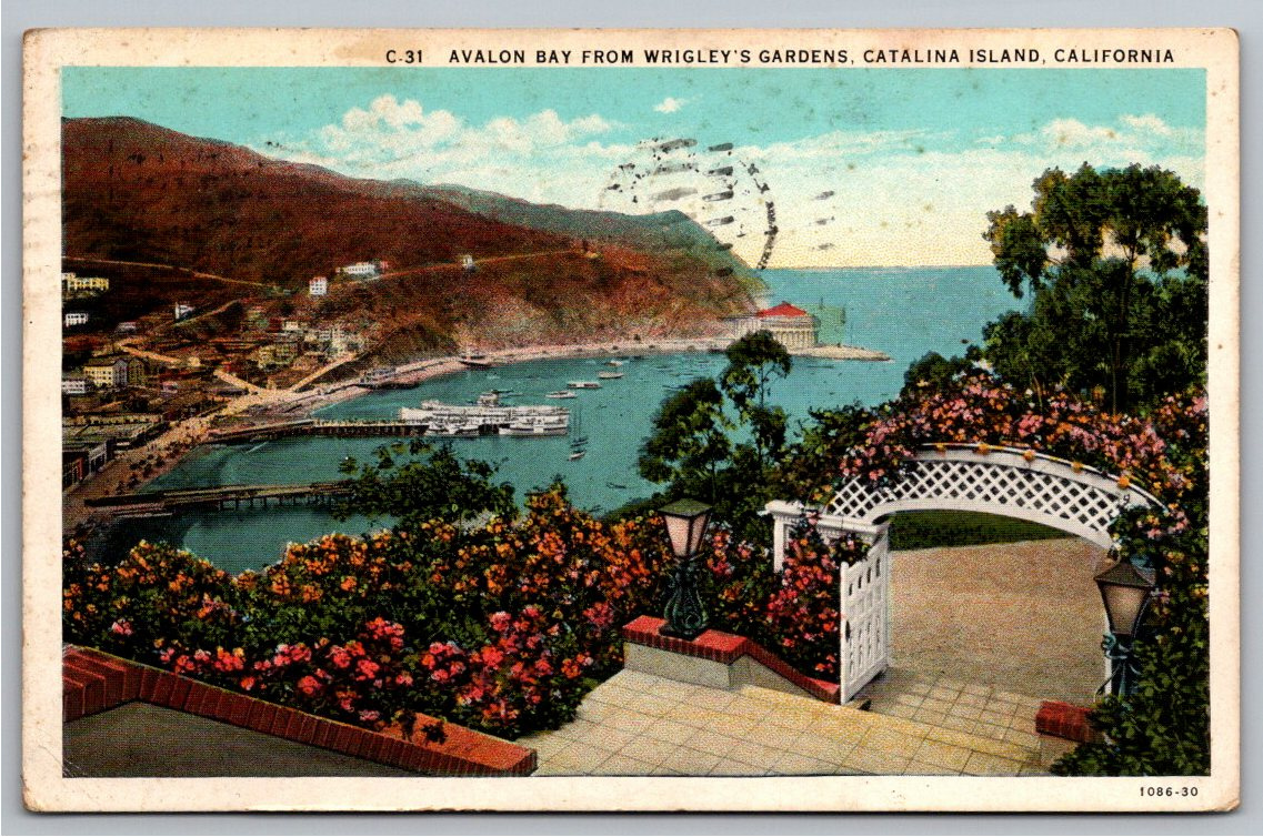 Vintage 1930 Avalon Bay & Wrigley Gardens Catalina Island