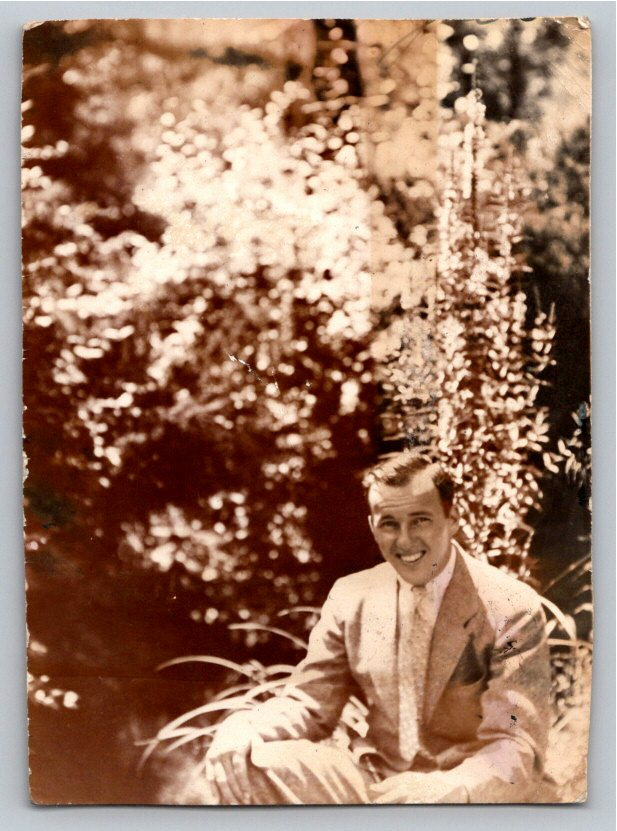 Vintage 1930s Photo Snapshot: Dapper Man & Romantic Love Letter