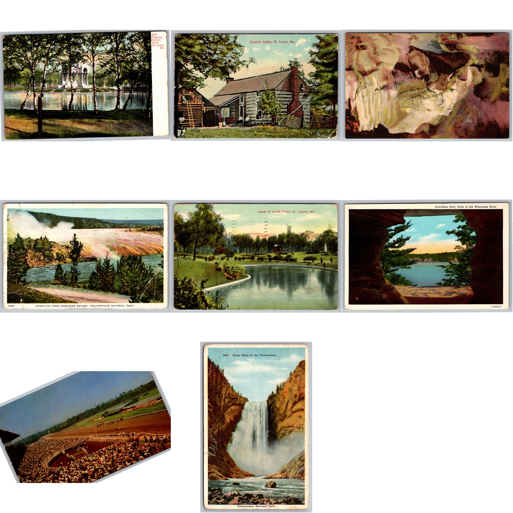 Vintage Postcard Archive: Curated Lot of 8 Historical Ephemera