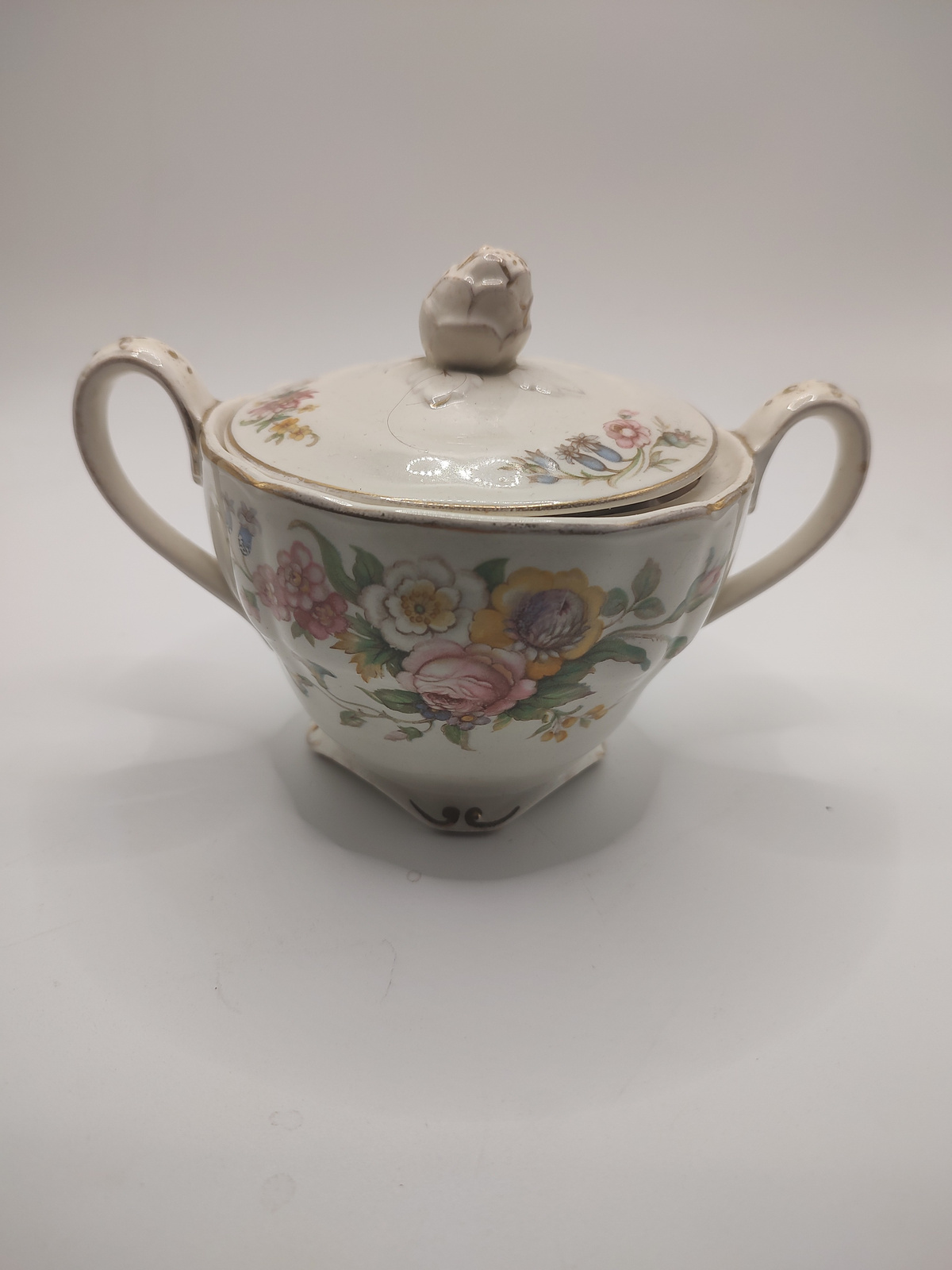 Vintage Grindley Marlborough Royal Petal Floral Covered Sugar