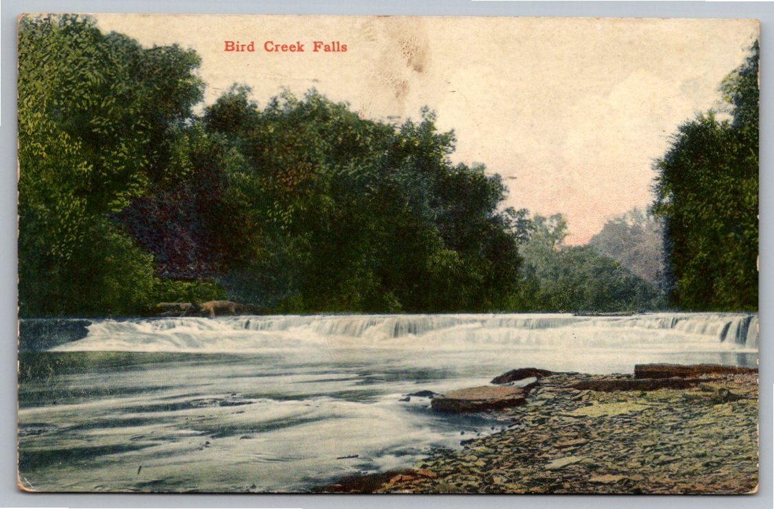 Antique 1910 Bird Creek Falls Postcard: Early Tulsa Oklahoma