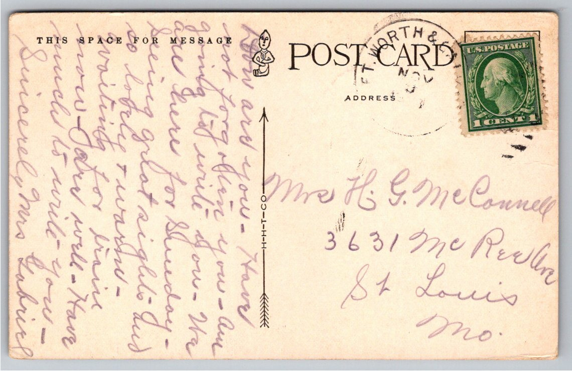 Antique 1900s Galveston Texas Seawall & Bathhouses Color Postcard - Back / Reverse View
