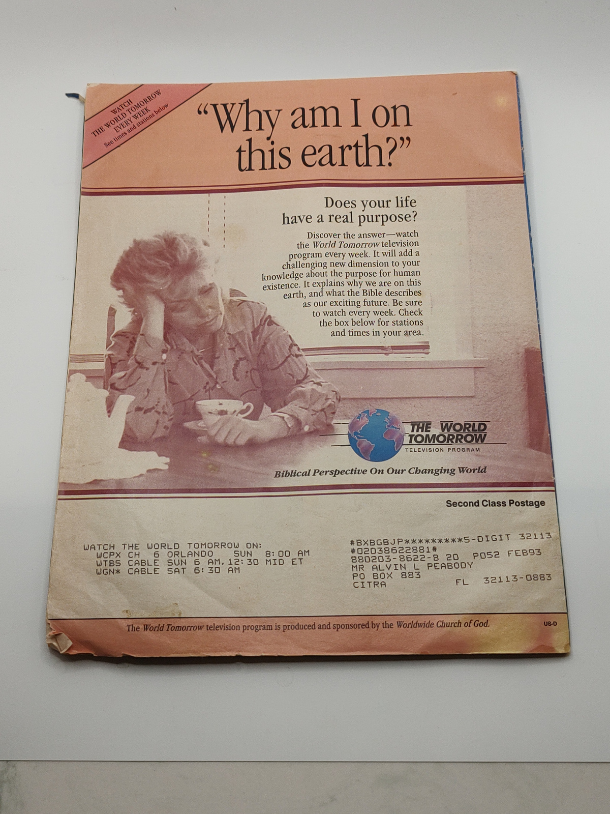 Vintage May/June 1992 The Plain Truth Magazine Human Cyborg Cover - Angle / View 3