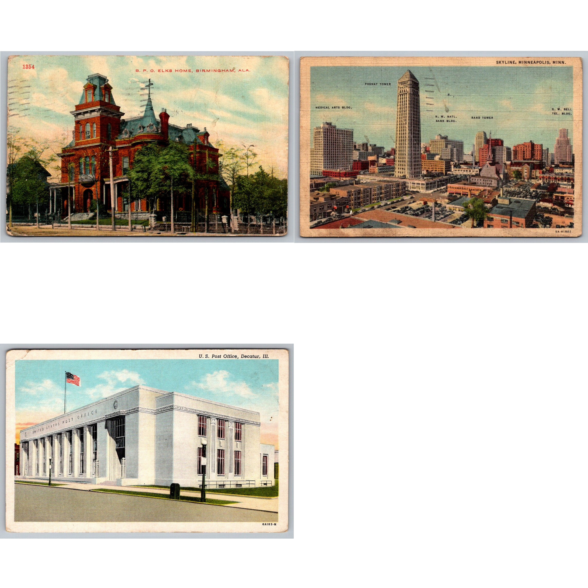 Tuxedo Park Winter Sports & Edwardian Era Vintage Postcard Trio