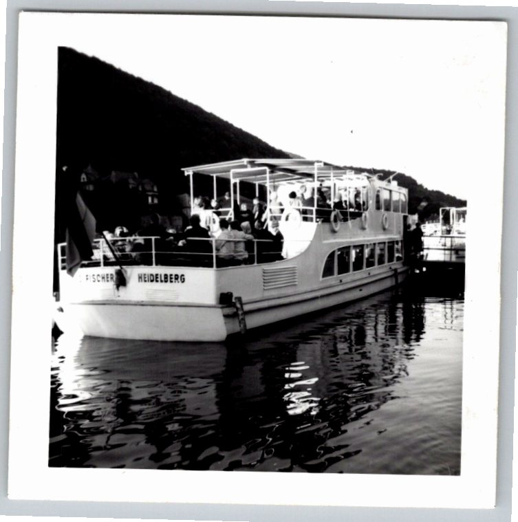 Vintage 1960s Photo: Passenger River Boat Fischer Heidelberg