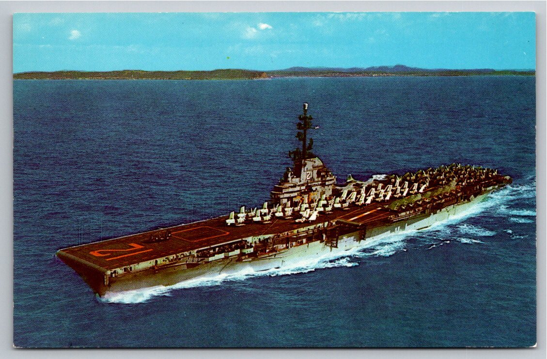 Vintage USS Hornet Aircraft Carrier Postcard | San Diego Harbor
