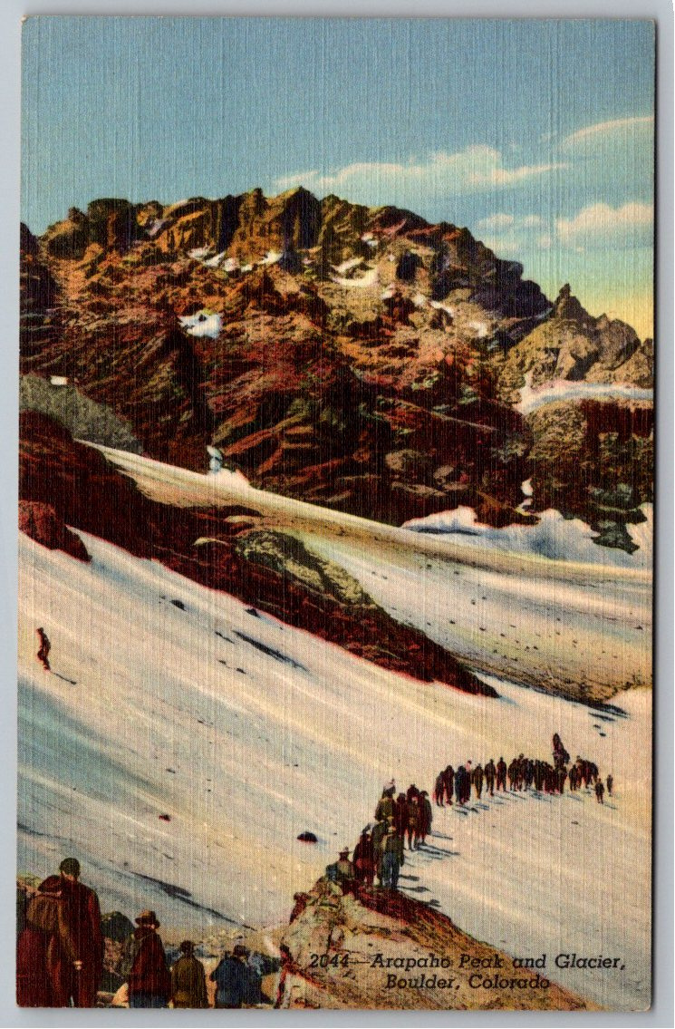 1940s Arapaho Peak & Glacier Hikers Boulder Colorado Postcard
