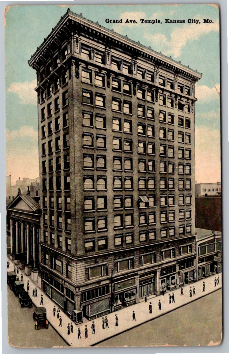 c1910 Grand Avenue Temple Kansas City Missouri Vintage Postcard