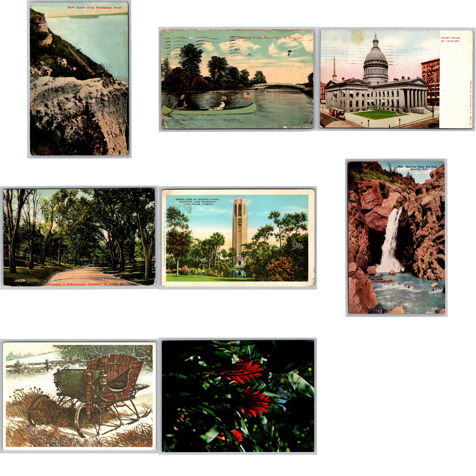 Vintage Fine Art Postcards Set: Hokusai Ukiyo-e & Motoring Prints