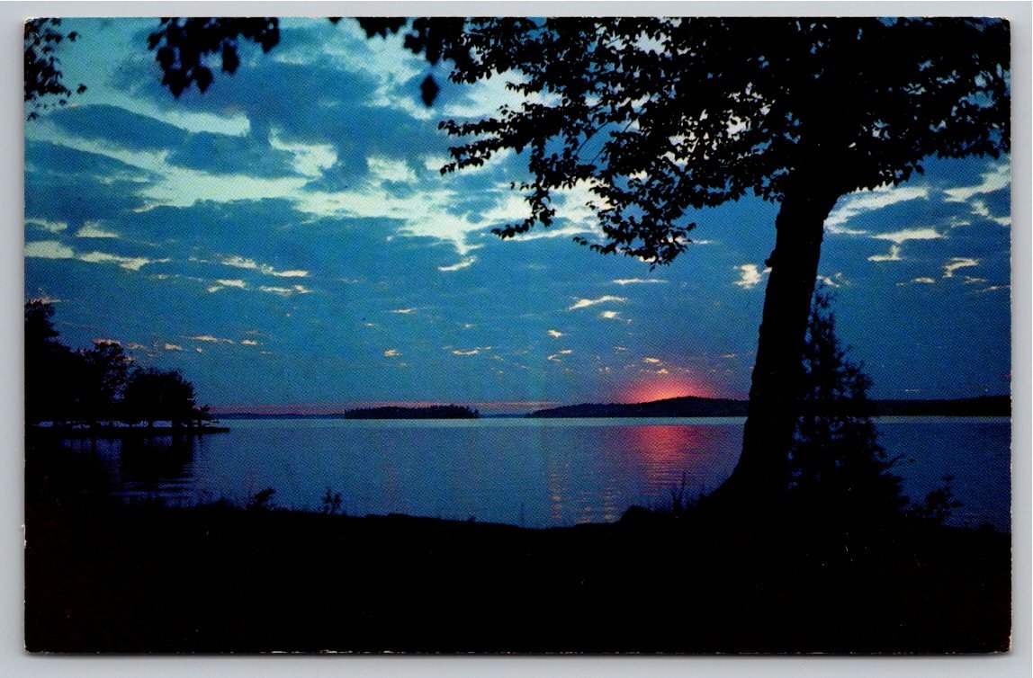 Vintage Rice Lake Canada Sunset Postcard | Thatcher Studio K82