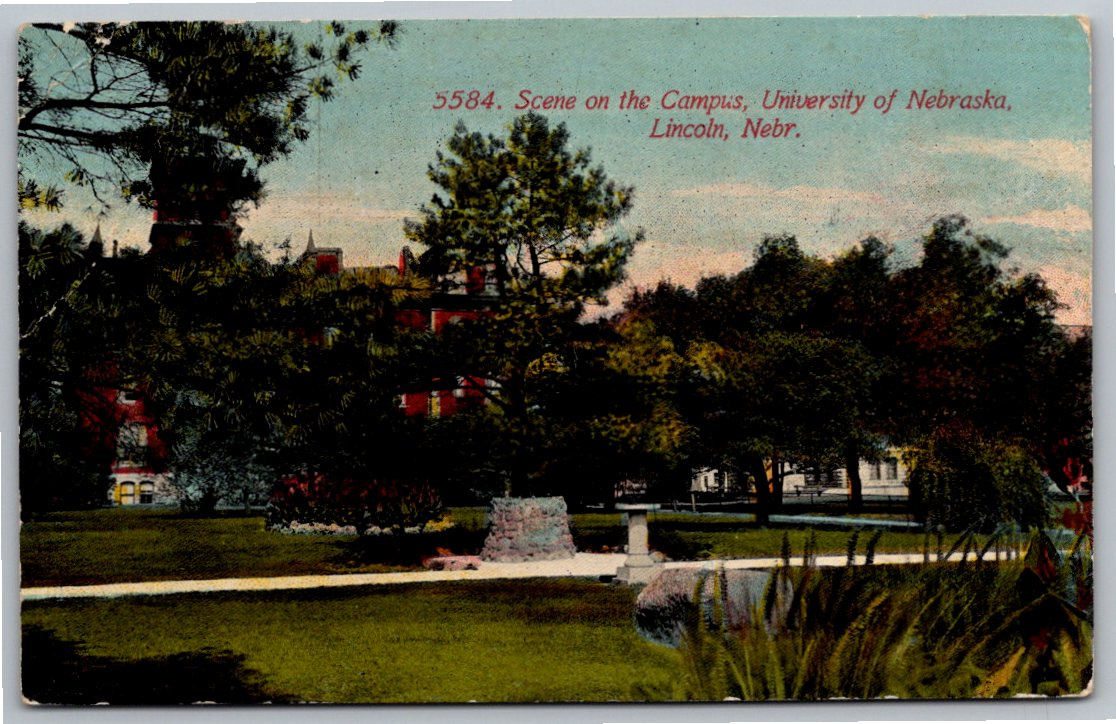 Antique 1910s University of Nebraska Campus Postcard Lincoln NE