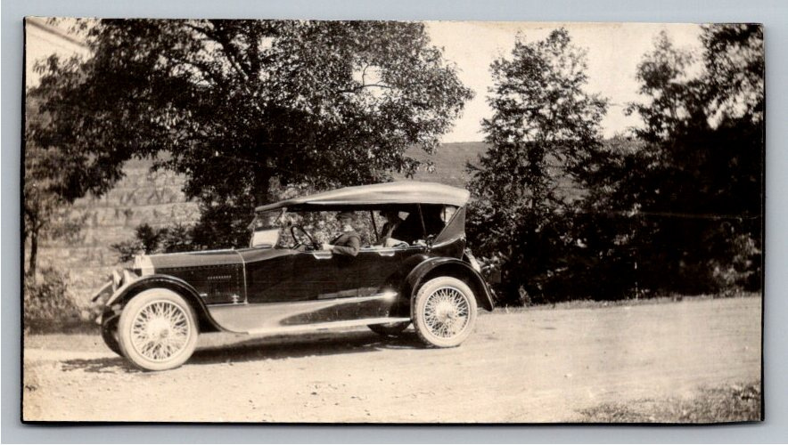1920s Antique Touring Car Wire Wheels Dirt Road Vintage