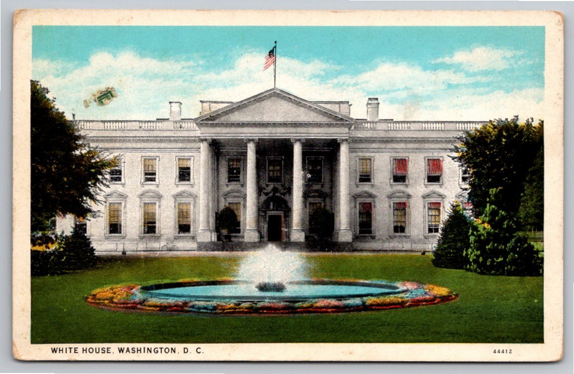 Vintage White House Washington DC Postcard | Curt Teich & BS