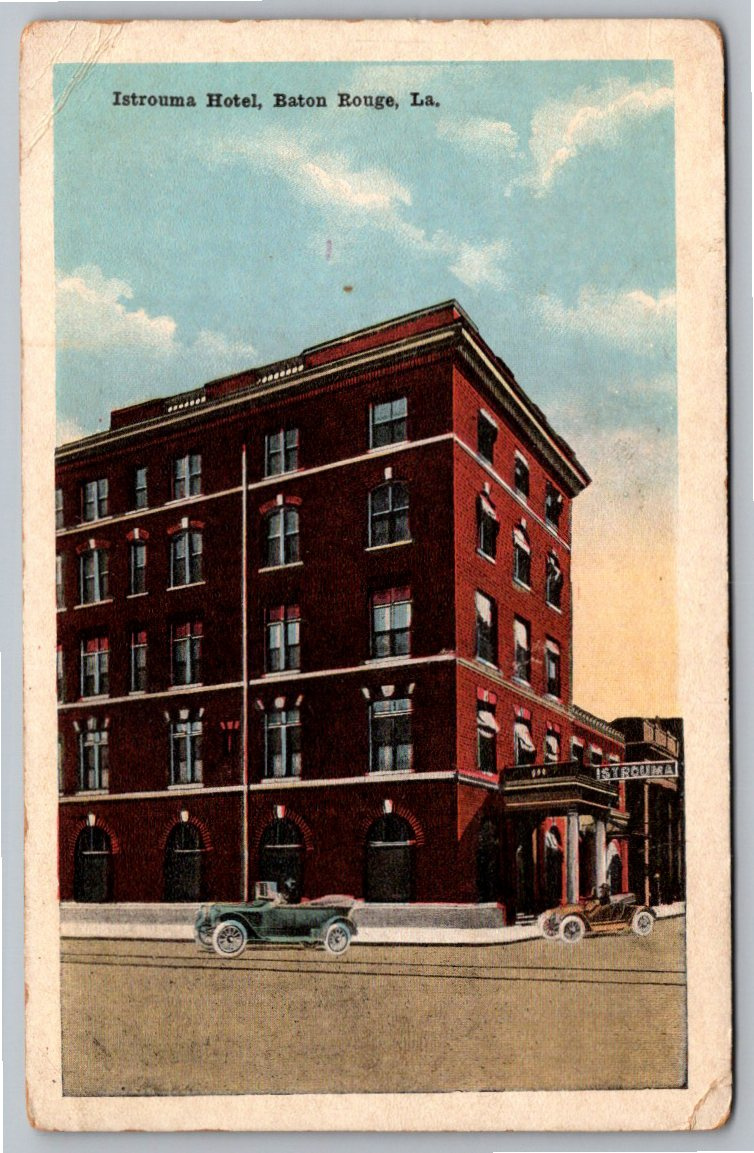 1915 Istrouma Hotel Baton Rouge LA Vintage Automobile Postcard