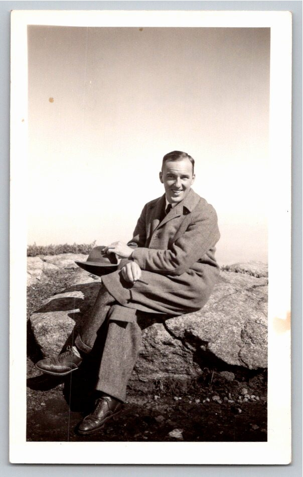 Vintage 1930s Dapper Gentleman Portrait in Fedora & Heavy