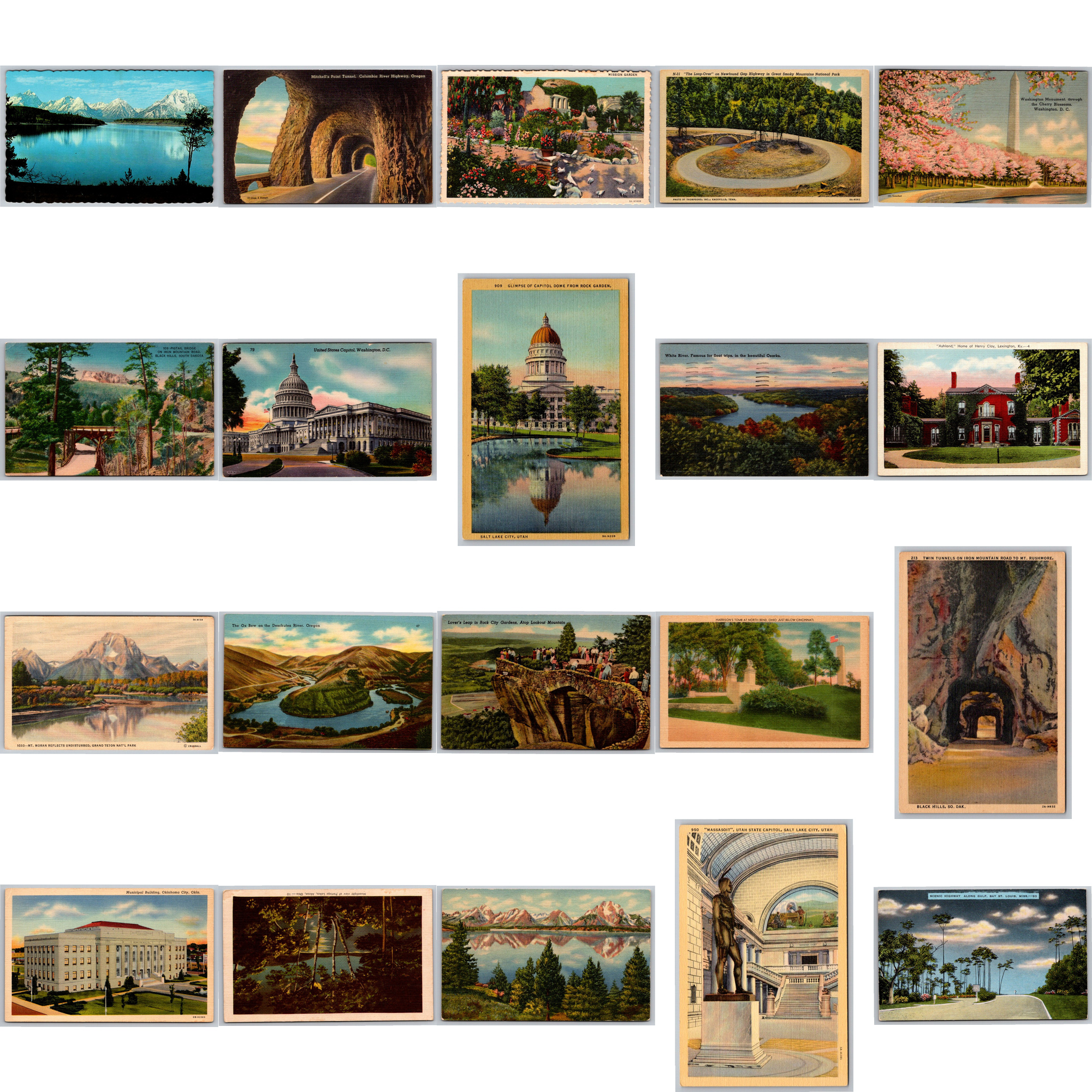 Vintage Mixed Postcard Collection: 20 Curated Estate Ephemera