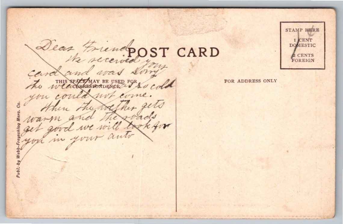 1900s Colonnade Apartments Armour Blvd Kansas City MO Postcard - Back / Reverse View