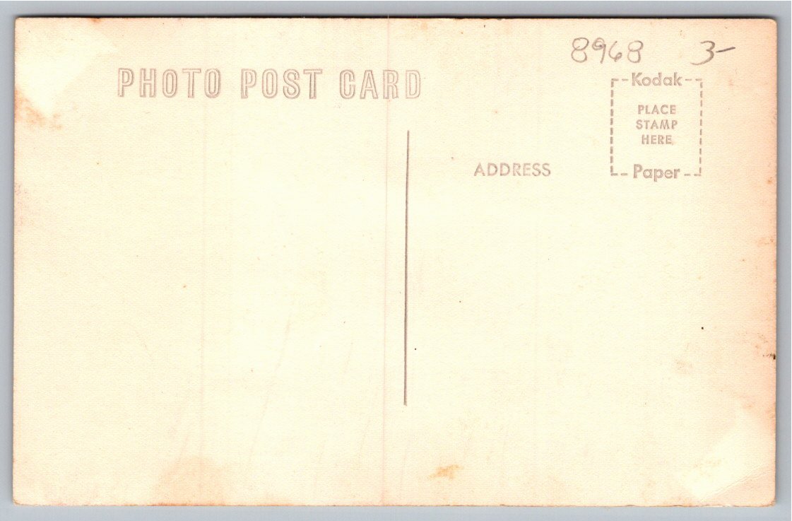 Vintage Tropical Studio Portrait RPPC: Mid-Century Couple - Back / Reverse View