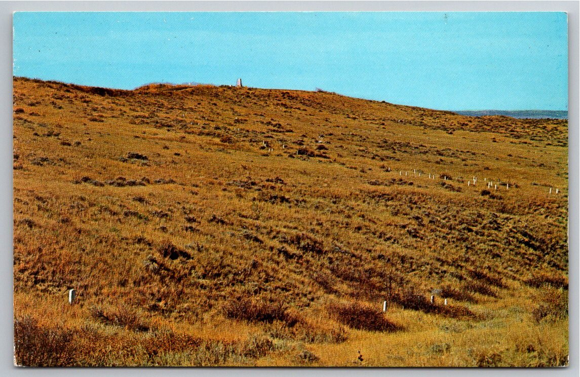 Custer Battlefield MT F & I Company Positions Vintage Postcard