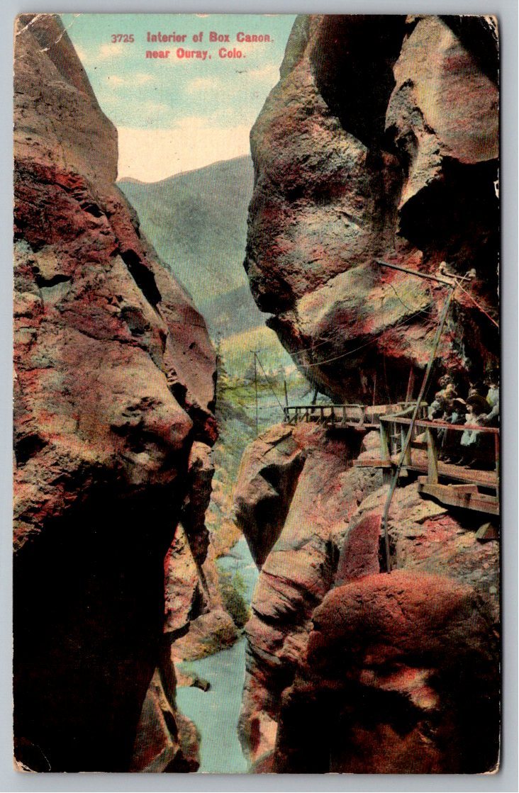 1910 Box Canyon Walkway Vintage Postcard | Ouray, Colorado