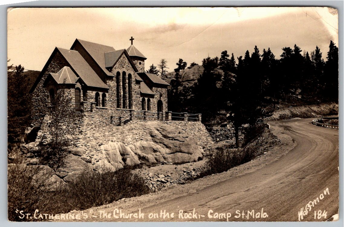 Vintage 1930s St. Catherine Church on the Rock RPPC Postcard