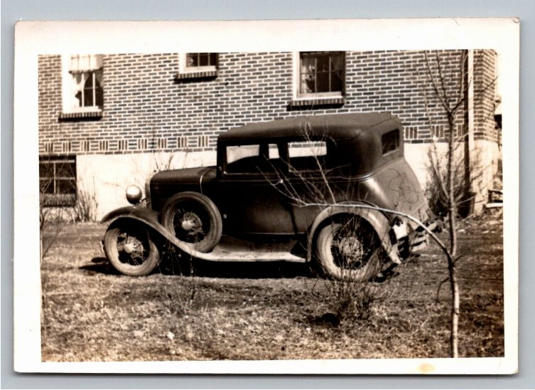 1931 Ford Model A Victoria Coupe Vintage Black & White Photograph