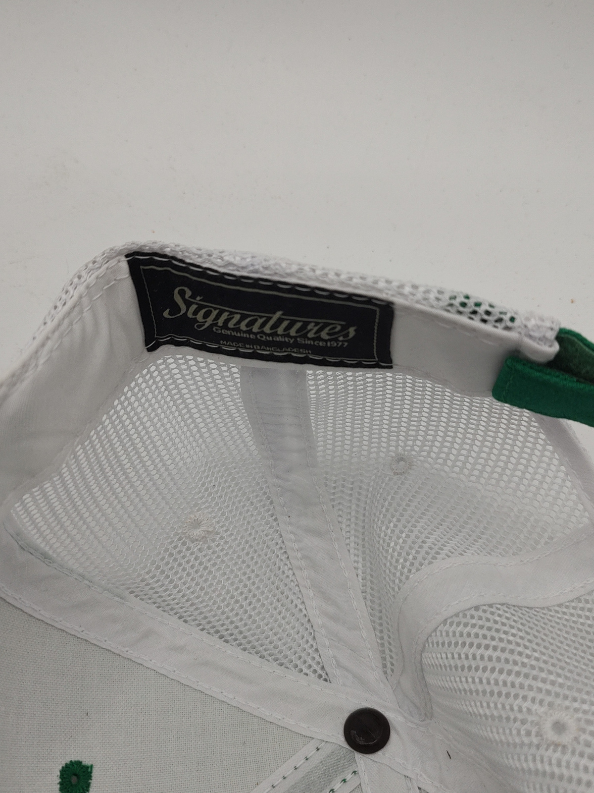 Vintage Signatures #1 Papá Green & White Mesh Trucker Hat - Angle / View 3