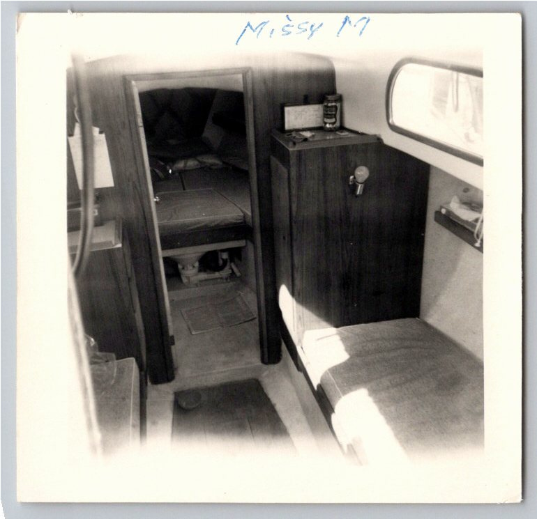 Vintage 1960s Sailboat Cabin Interior Snapshot: Missy M Yacht