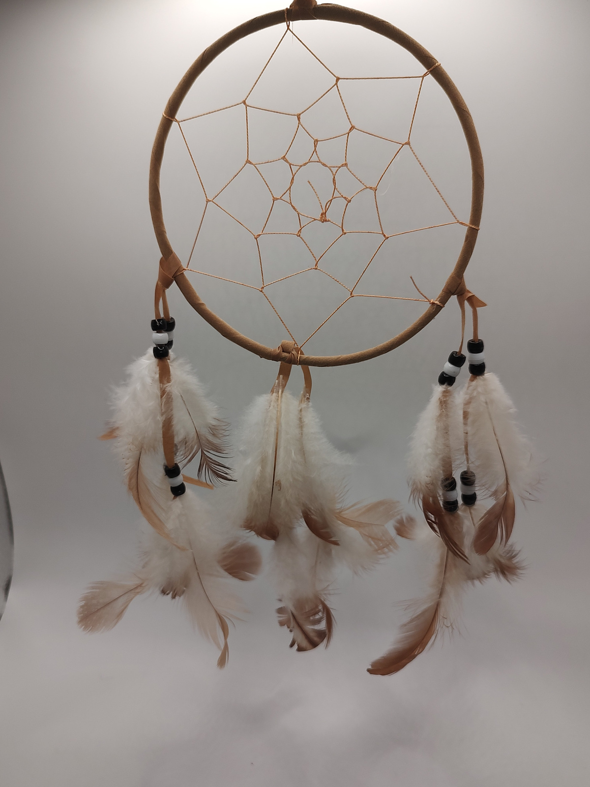 Vintage Native-Style Suede Hoop Dreamcatcher Wall Hanging