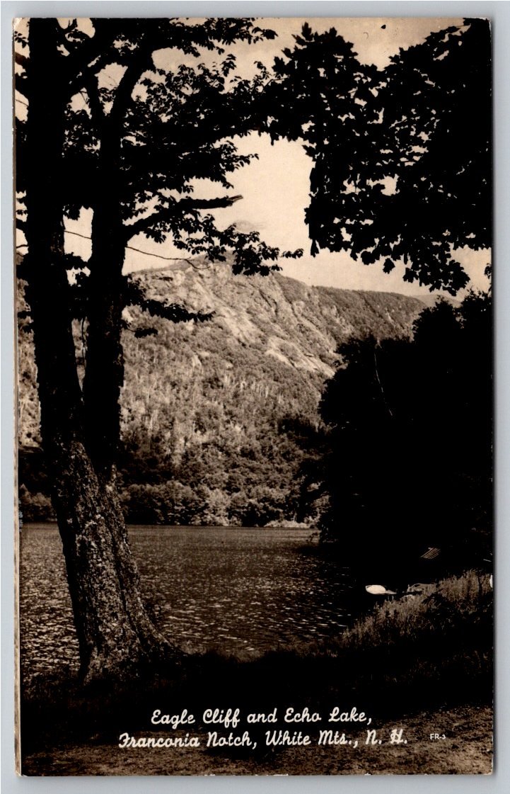 Vintage Echo Lake & Eagle Cliff Postcard: Franconia Notch History