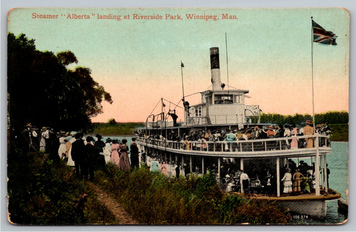Vintage 1900s Steamer Alberta Postcard | Winnipeg, Manitoba