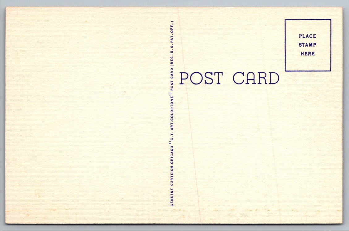 Vintage 1938 Bluff Dwellers Cave Noel Missouri Linen Postcard - Back / Reverse View