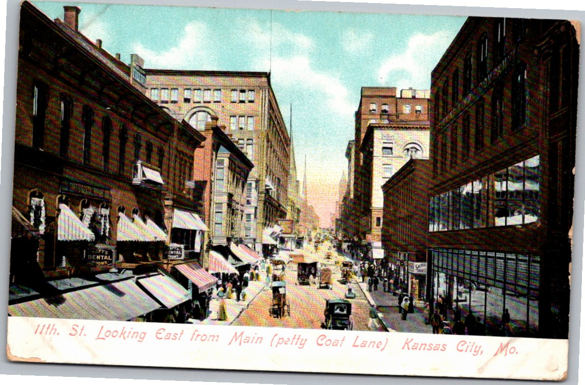 Vintage Postcard 1900s Kansas City MO Petticoat Lane 11th St