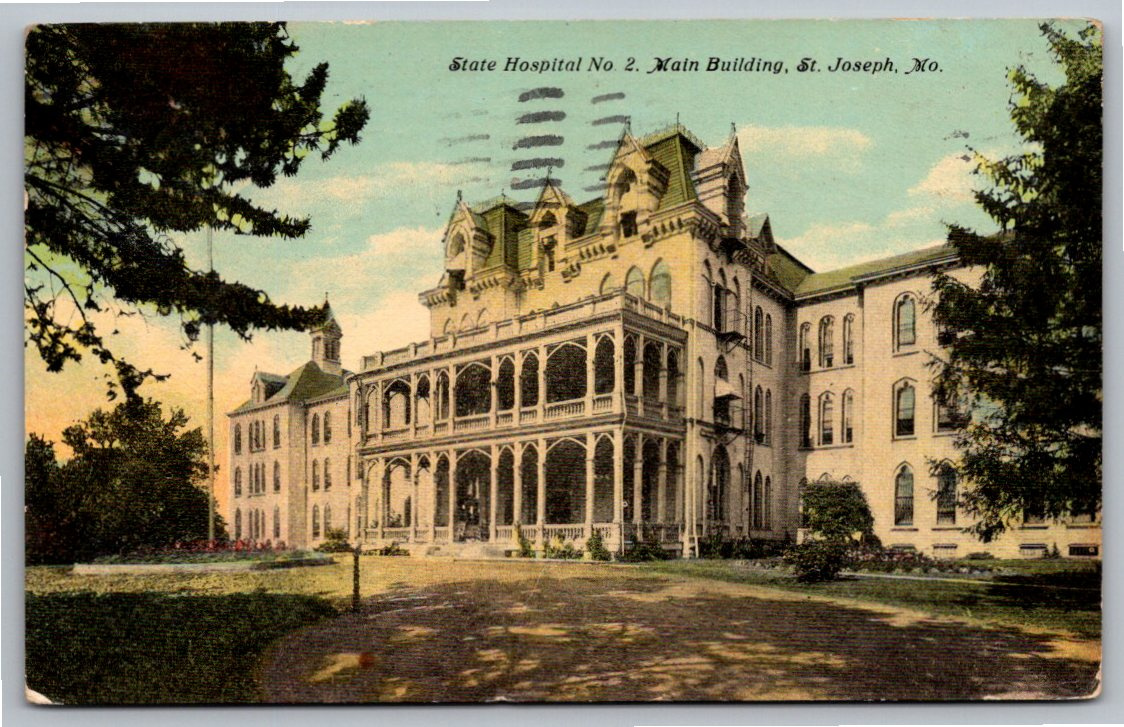 1911 State Hospital No. 2 St. Joseph Missouri Vintage Postcard