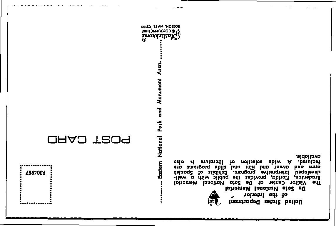 De Soto National Memorial Visitor Center Bradenton Florida - Back / Reverse View
