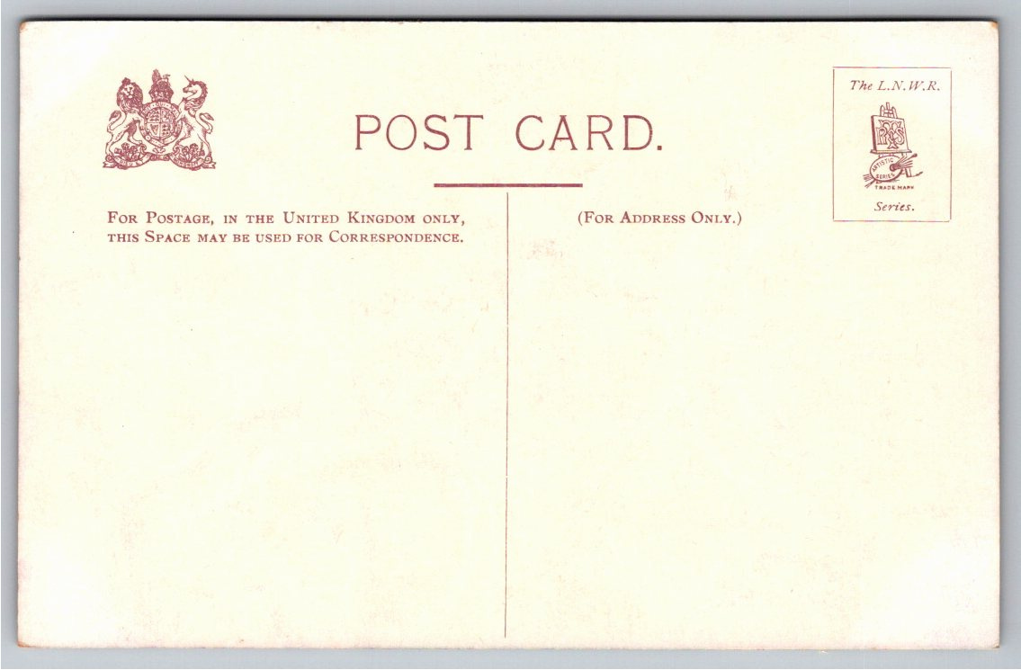 1900s LNWR Royal Train Interior Postcard: Her Majesty Day Saloon - Back / Reverse View