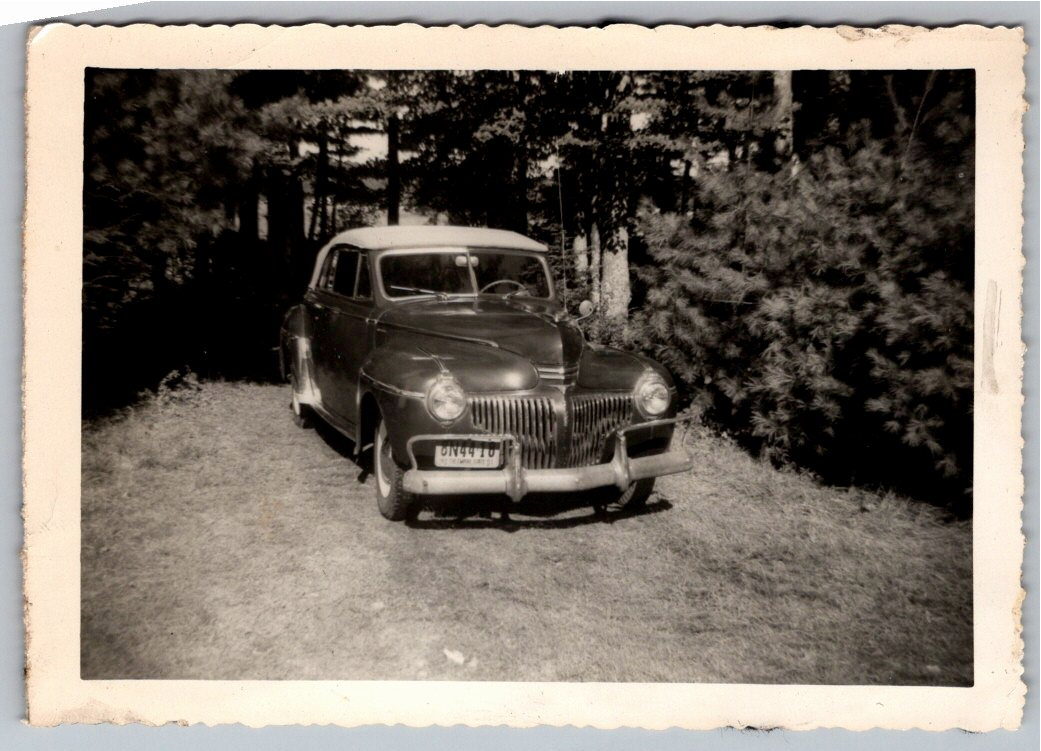 1941 Dodge Convertible Vintage Deckle Edge B&W Snapshot Photo