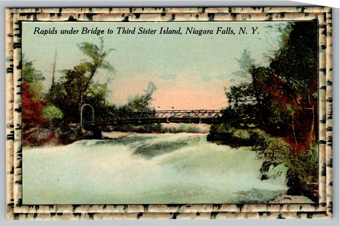Vintage 1900s Niagara Falls NY Third Sister Island Bridge