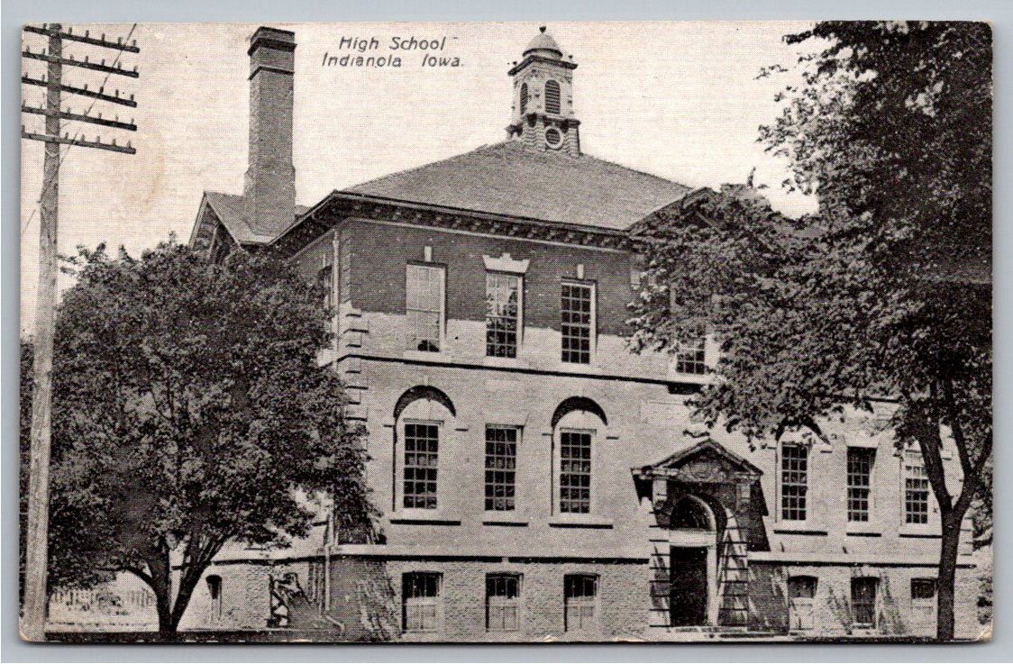 Vintage 1910 Indianola, Iowa High School Real Photo Postcard