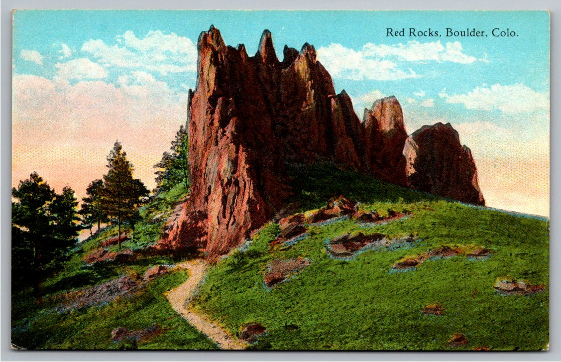 1910s Red Rocks Trail Boulder Colorado Vintage Postcard