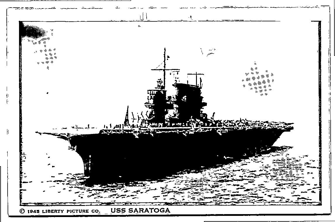 1945 USS Saratoga CV-3 WWII Navy Postcard | Liberty Picture Co